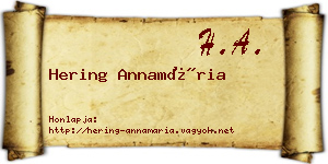Hering Annamária névjegykártya